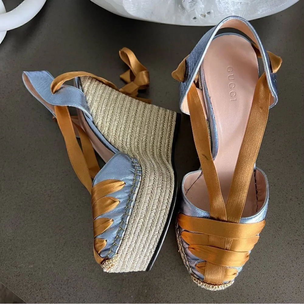 GUCCI Lilibeth leather espadrilles Size 40